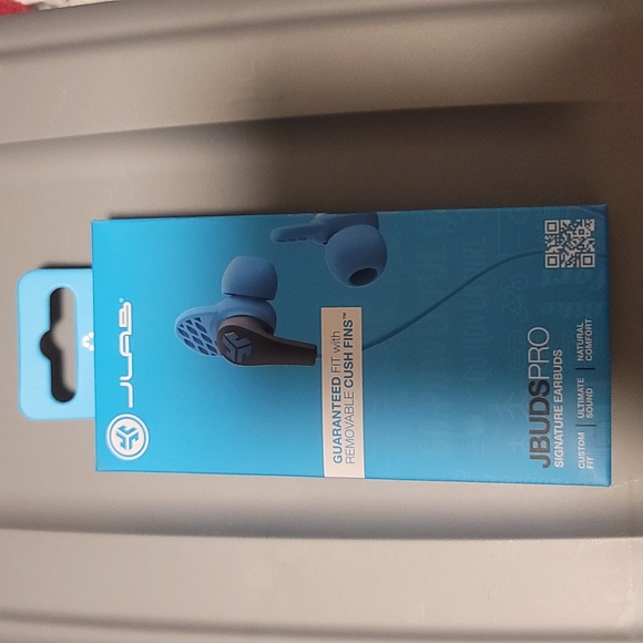 JLAB JBUDS PRO SIGNATURE EARBUDS: BLUE/GRAY: NIP - Picture 1 of 2